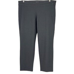 Eileen Fisher Petite Large PL Straight Leg Charcoal Gray Stretch Pant Women EUC